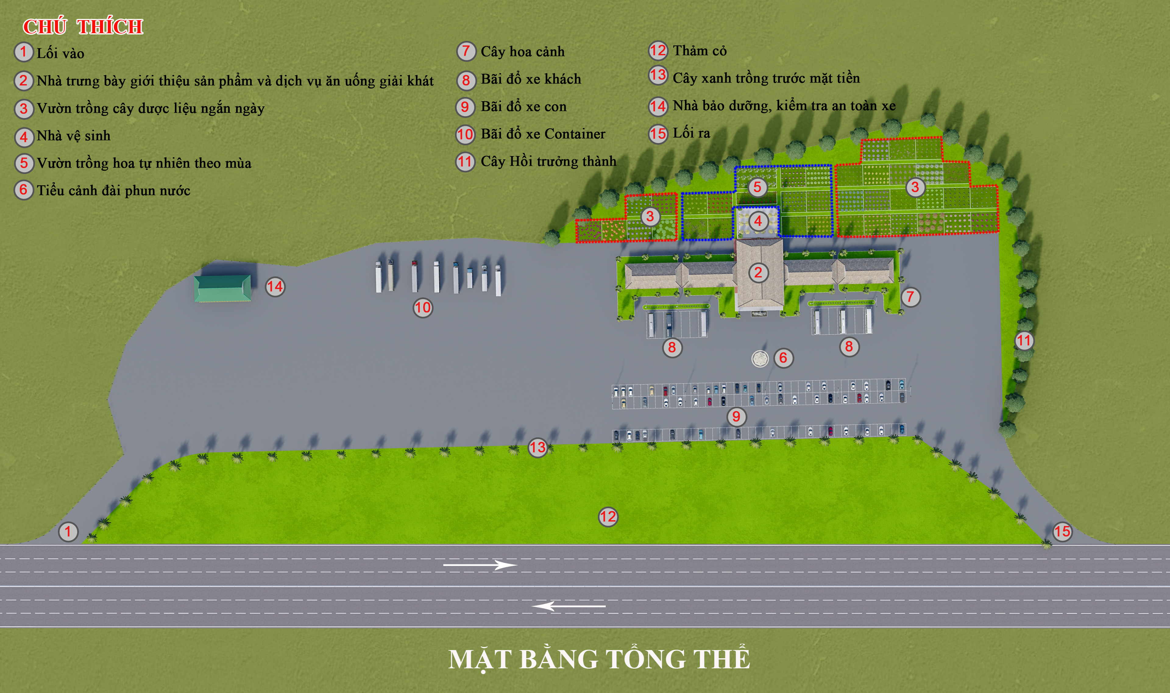 Mặt bằng tổng thể Trạm dừng chân